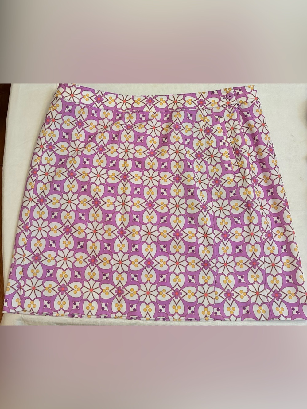 EP Pro Pink, White & Yellow Retro Geometric Skort